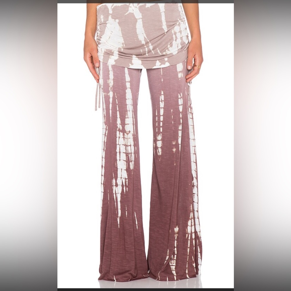 YFB Sierra Bohemian Tie-Dye Wide-Leg Pants with rushing detail